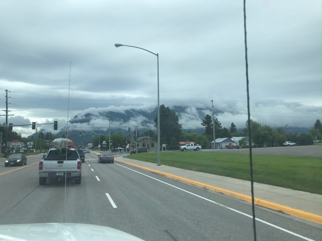 Driving into Glacier National Park