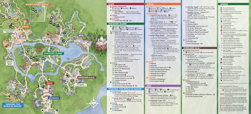 A map of Animal Kingdom