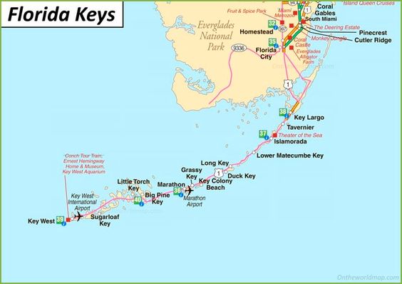 A map of the Florida Keys