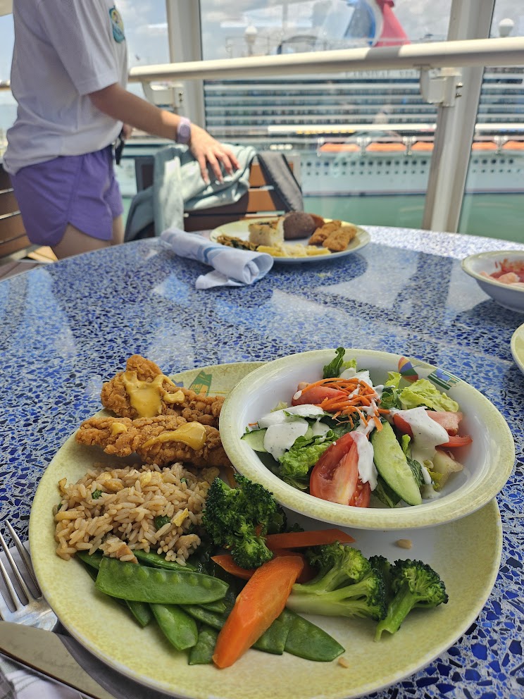 A plate of food on the Disney Magic