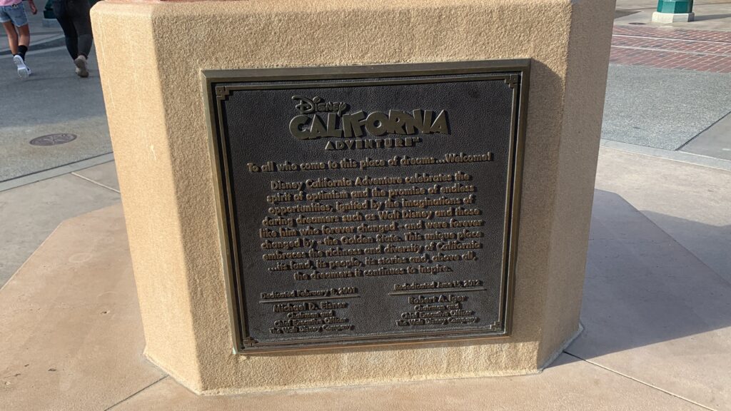 A sign outside of Disney's California Adventure