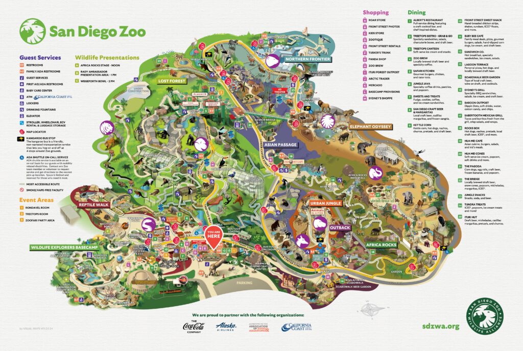 A map to help with your tips for visiting the San Diego zoo