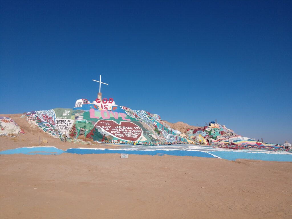 Salvation Mountain from down below
visiting salvation mountain