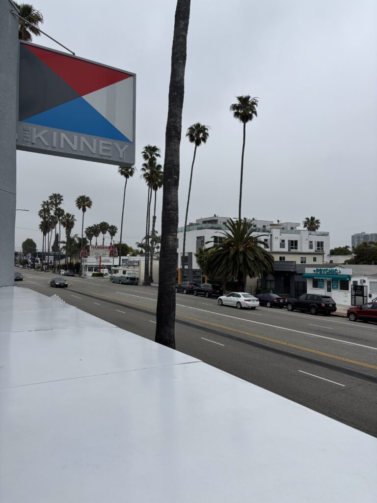 A sign at the Kinney Hotel Venice Beach