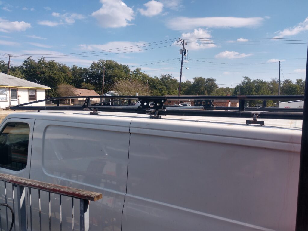 Upclose view of the roof rack