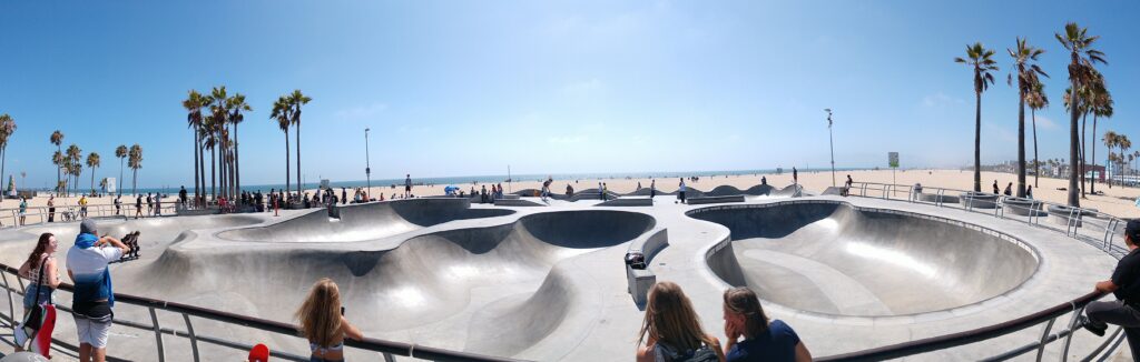 The Skate park at Venice Beach, one of the Best Beaches in Los Angeles